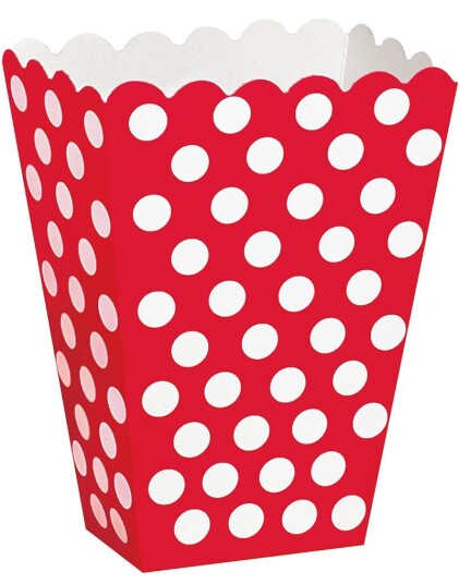 Unique 8 stk Polka Dots Beger i Rød og Hvit 59292