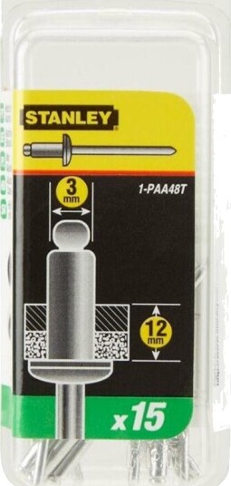 Stanley Popnagler Alu 3x12mm A15 1 paa48t
