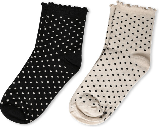 Becksöndergaard Dotted Frilla Short Sock 2 Pack Cream 37 39