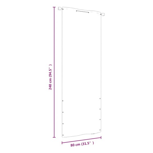 vidaXL Balkongskjerm rød 80x240 cm oxfordstoff