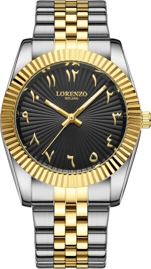 Lorenzo Starburst Arabic Silver Gold Black Lorenzo Starburst Arabic Silver Gold Black