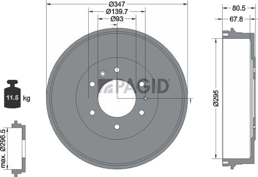 Bremsetrommel PAGID 61357N