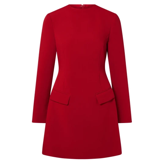 Malina Leanna High Neck Mini Dress   Red   40