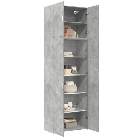 Highboard betonggrå 80x42,5x249 cm konstruert tre