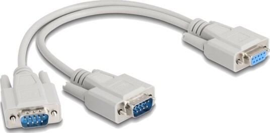 Delock Adapter Y-Kabel D-Sub9 1 X Hunn Til 2 X Hann Med Skruer 30 Cm