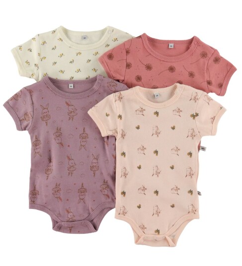 Pippi Body AO-printed 4-pak Dusty Rose 62