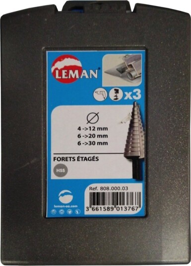 Leman Konisk Platebor HSS 3 Deler