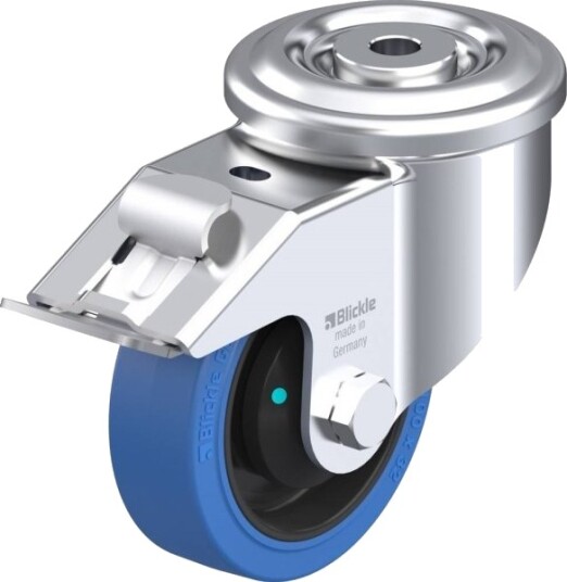 Blickle 851498 Lkr-Poev 100Kad-Fi-Sb Styrehjul Med Brems, Hjuldiameter 100 Mm, Bæreevne (Maks.) 200 Kg, 1 Stk