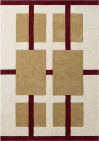Deco Nord Aura ullteppe 200x300 cm ivory rød gul
