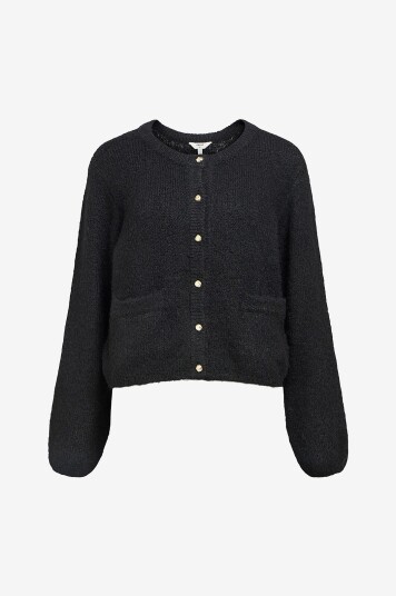 Object - Kardigan objSaggia RE L/S Knit - Svart
