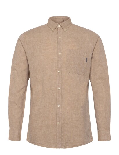 Lindbergh Cotton/Linen Shirt L/S Beige M
