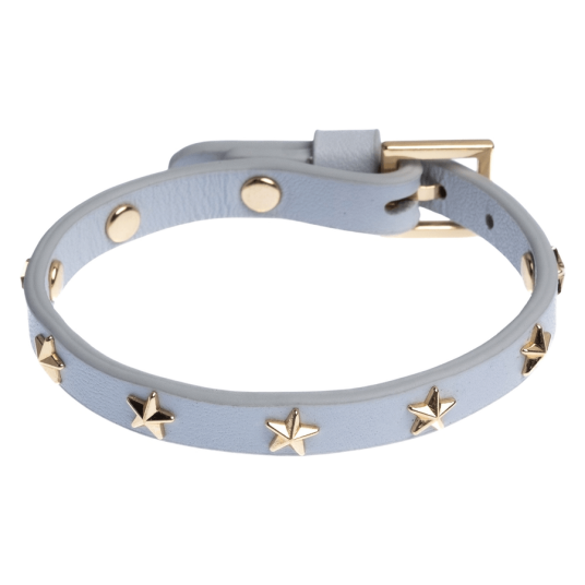 DARK Leather Star Stud Bracelet Mini Cool Blue