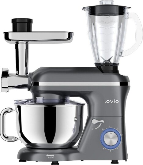 Lovio ChefAssistant Plus Kjøkkenmaskin - 6,2L, 1900W, 6 hastigheter - Grå Lovio ChefAssistant Plus Kjøkkenmaskin - 6,2L, 1900W, 6 hastigheter - Grå