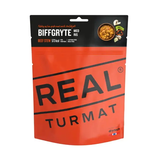 Real Turmat Beef Stew turmat biffgryte melk og laktosefri Orange Real Turmat Beef Stew turmat biffgryte melk og laktosefri Orange