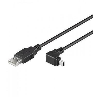 Techly USB 2.0 Kabel 1,8 m A-hann til Mini B-hann Vinklet Svart