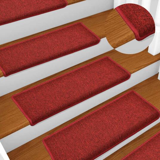 Trappematter 30 stk 65x21x4 cm bordeaux rektangulær kant