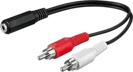 Premiumcord-Kabel Jack 3,5 Mm Rca Cinch X2 0,2 M Svart Kjackcinb02