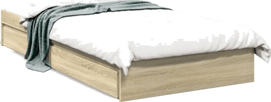 Sengeramme med skuffer sonoma eik 90x200 cm konstruert tre 8721102623332