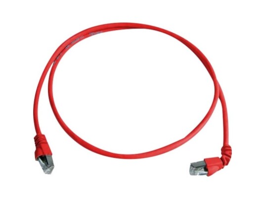 Telegärtner 100008289 Rj45 Netværkskabel Patchkabel Cat 6A S/Ftp 2.00 M Rød Flammehæmmende Halogenfri 1 Stk