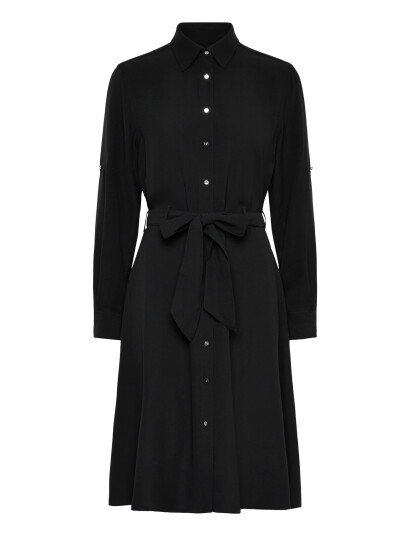 Lauren Ralph Lauren Double-Faced Georgette Shirtdress - Black - 40 Lauren Ralph Lauren Double-Faced Georgette Shirtdress - Black - 40