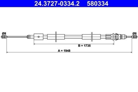 Tautrekk, håndbremse ATE 24.3727-0334.2