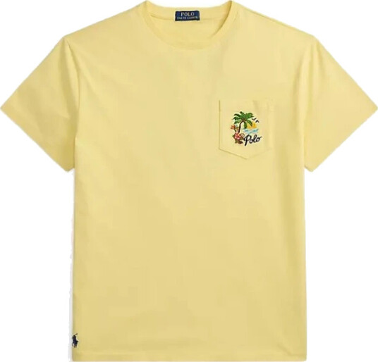 Polo Ralph Lauren Classic Fit Embroidered Jersey T Shirt Yellow L