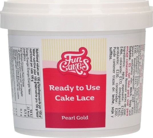 Gullfarget Cake Lace Mix Ferdig Til Bruk Perle Gull 200g | Slikkepott.No