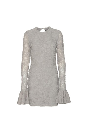 ROTATE Mesh Frill Mini Dress Kjole Lysegrå 34