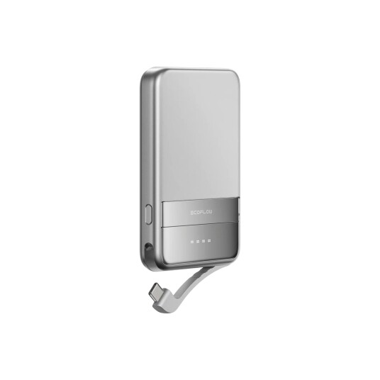 Ecoflow Rapid Magnetisk 5000mAh Powerbank med 15W Trådløs Lading Sølv Ecoflow Rapid Magnetisk 5000mAh Powerbank med 15W Trådløs Lading Sølv