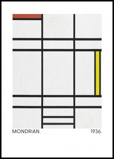 Composition in White Red and Yellow 1936 Plakat / 30x40
