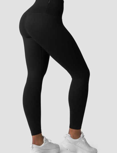 ICANIWILL Ribbed Define Seamless Pocket Tights - Black - XL ICANIWILL Ribbed Define Seamless Pocket Tights - Black - XL