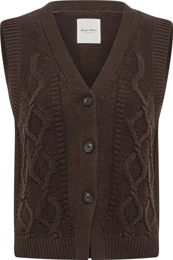 Part Two Christinpw Waistcoat Brown XS