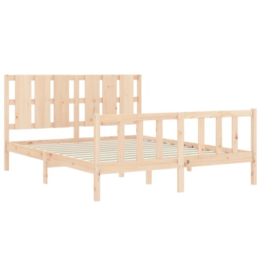 vidaXL Sengeramme med hodegavl 160x200 cm heltre