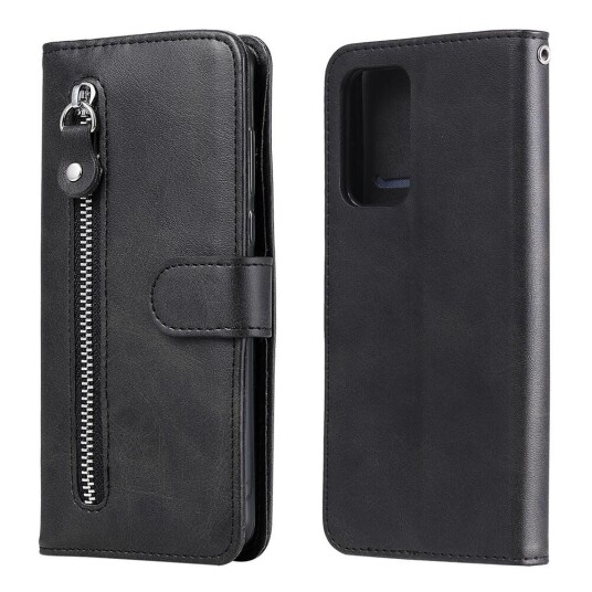 INCOVER Samsung Galaxy A52 (4G / 5G) PU Skinndeksel m. Glidlåslomme - Sort