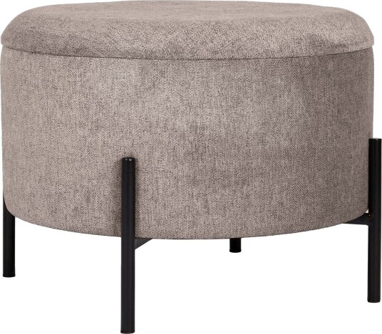 Karan puff med oppbevaring 55 cm rund Lysebrun