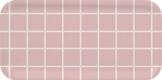 Muurla Checks & Stripes brett 13 x 27 cm Rosa hvit