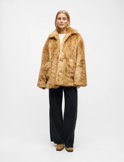 Object Objfai L/S Oz Fake Fur Jacket Aw Fair 25 Brown 42 Object Objfai L/S Oz Fake Fur Jacket Aw Fair 25 Brown 42