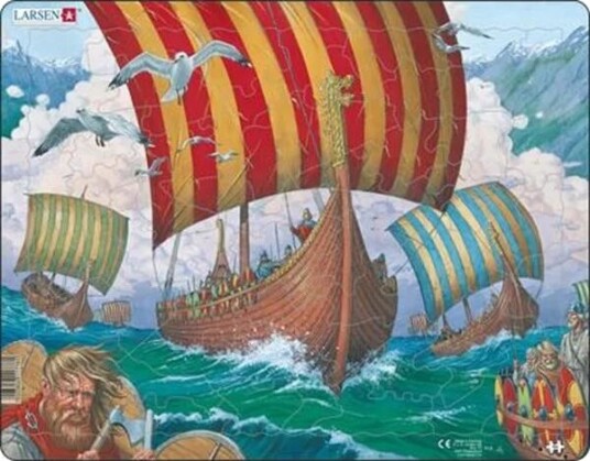 Larsen Puzzles Puzzle Viking Ship Ormen Lange 64 Pieces Maxi 36.5x28.5 Cm Gulv