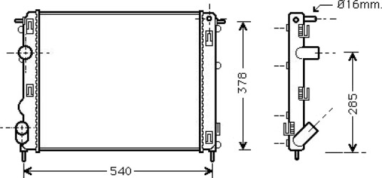 DIEDERICHS DCM2910 Radiator motorkjøling