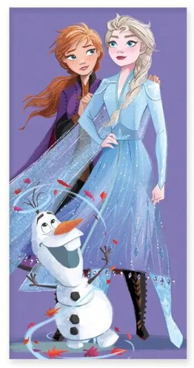 Licens Badehåndkle - 70x140 cm - Frozen- Anna & Elsa - Mykt barnehåndkle