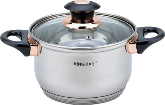 Kinghoff Gryte /Kastrulesett I Rustfritt Stål 12 Deler Kinghoff Kh 1767 Med Stekepanne Og Kjele Til Induksjon/Gass