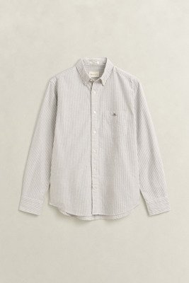 Gant Reg Classic Oxford Stripe Shirt   BLACK BROWN   XXL