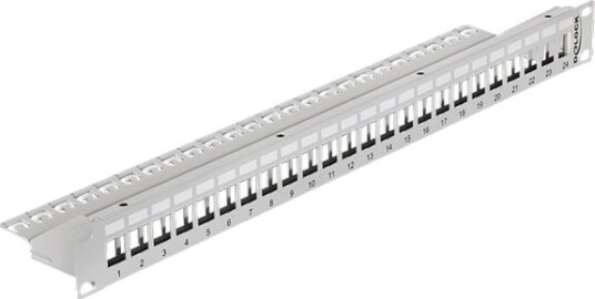 Delock Keystone Patch Panel Koblingspanel Grå 1U 19" 24 Porter 43302
