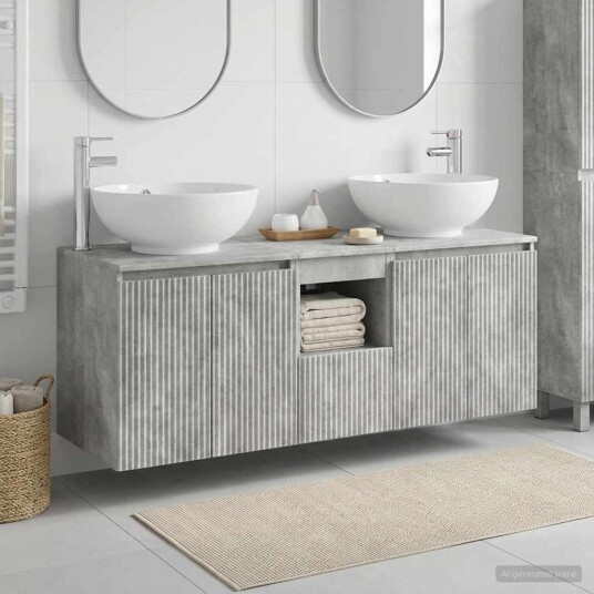 vidaXL Baderomsskapsett 3 stk. BetonggrÄ 49,5 x 44,5 x 65 cm vidaXL Baderomsskapsett 3 stk. BetonggrÄ 49,5 x 44,5 x 65 cm
