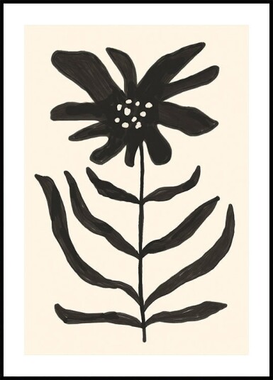 Monochrome Blossom Plakat Plakat / 40x50cm