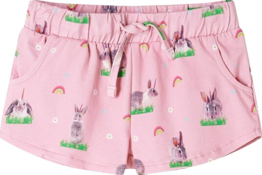 Barneshorts med snor lyserosa 128