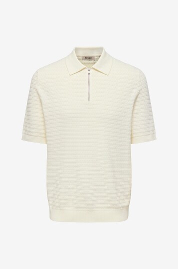 ONLY & SONS Pologenser onsMenu Reg SS Structure Hvit