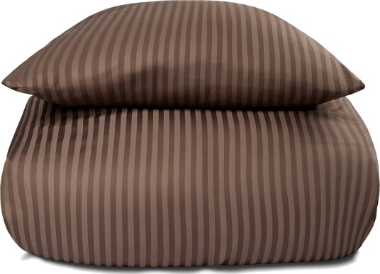 Borg Living Sengetøy i 100 % bomullssateng - King size sengesett 240x220 cm - Brunt ensfarget sengetøy -