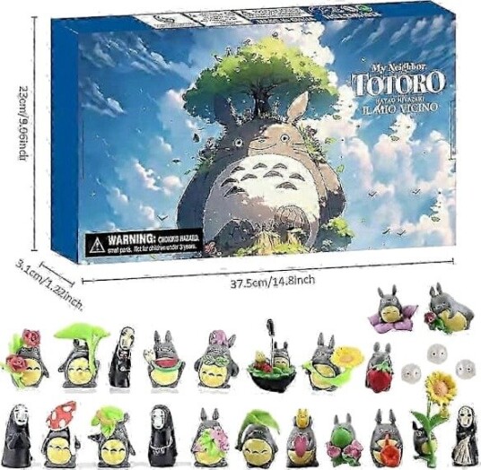 Totoro Figurer Julekalender 24 dager Jul Nedtelling Blind Boks Juleoverraskelse