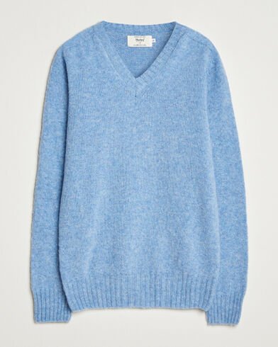 Harley Of Scotland for Care of Carl Harley Of Scotland Brushed Supersoft Lambswool V Neck Light Blue Harley Of Scotland for Care of Carl Harley Of Scotland Brushed Supersoft Lambswool V Neck Light Blue